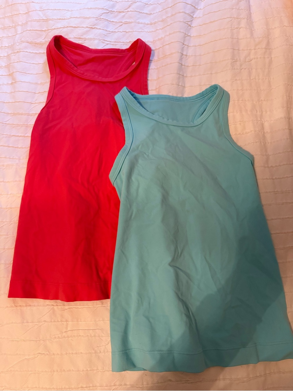Girls' Tank Top Duo - Pink & Aqua Sleeveless Tank Tops